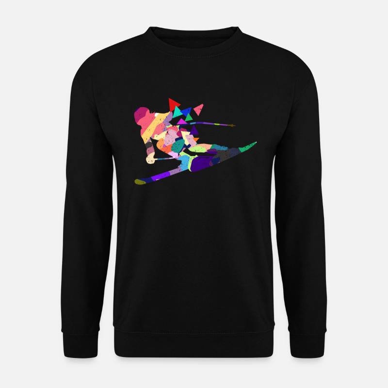 Skifahrer Skifahrerin Skifahren Skiurlaub Geschenk - Unisex Pullover - Schwarz