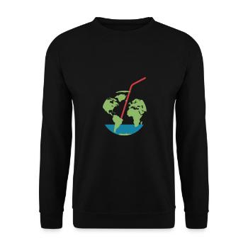 C'est juste une paille pour sauver la planète protection de l'environnement - Sweat-shirt Unisexe - noir - Devant - Alina (178cm) & Michal (187cm)