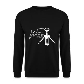 Wein - Unisex Pullover - Schwarz - Vorne - Alina (178cm) & Michal (187cm)