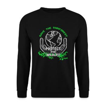 Naturschutz Regenwald Amazonas Klimawandel Klima - Unisex Pullover - Schwarz - Vorne - Alina (178cm) & Michal (187cm)