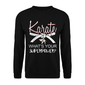 Karate - Unisex Pullover - Schwarz - Vorne - Alina (178cm) & Michal (187cm)