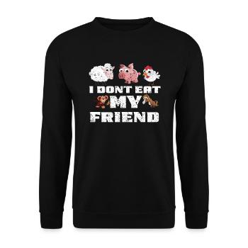 Vegan love of animals Vegetarian Vegan vegetarian - Unisex Sweatshirt - black - Front - Alina (178cm) & Michal (187cm)