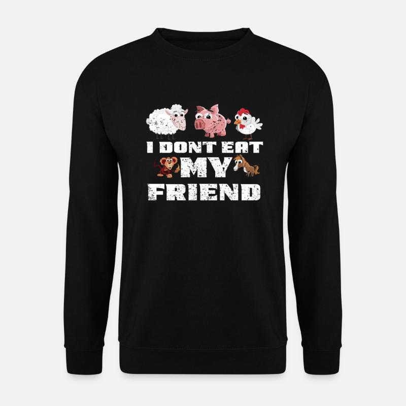 Vegan Tierliebe Vegetarisch Veganer Vegetarier - Unisex Pullover - Schwarz