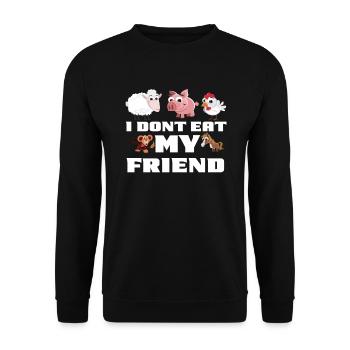 Vegan - Unisex Sweatshirt - black - Front - Alina (178cm) & Michal (187cm)