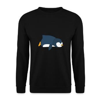 Pinguin - Unisex Pullover - Schwarz - Vorne - Alina (178cm) & Michal (187cm)