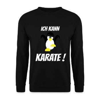 Pinguin Damen Geschenkidee lustiger Spruch - Unisex Pullover - Schwarz - Vorne - Alina (178cm) & Michal (187cm)