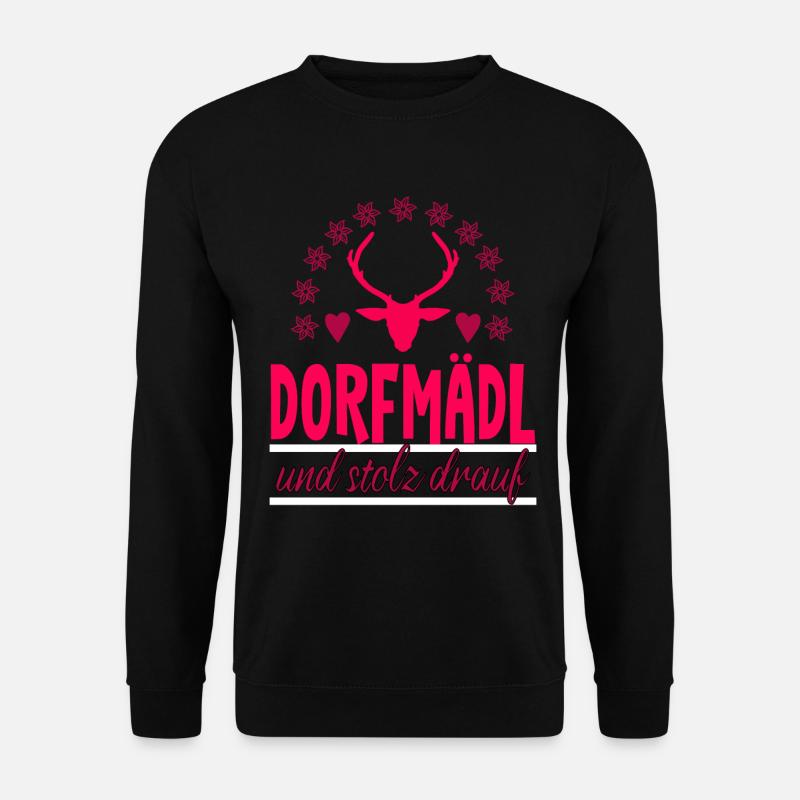 Dorfmädl Dorfmadl Dorfkinder Bauer Landwirtschaft - Unisex Pullover - Schwarz