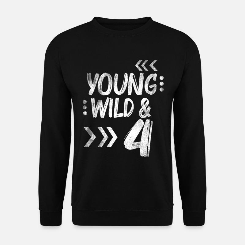 Geburtstag Vier Jahre 4 Geburtstag Geschenk Kinder - Unisex Pullover - Schwarz