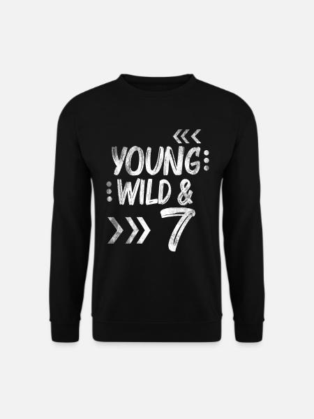 Geburtstag sieben Jahre 7 Geburtstag Geschenk - Unisex Pullover - Schwarz