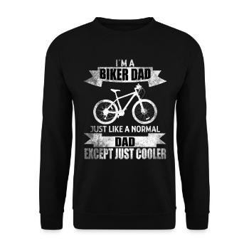 Biker father funny saying cycling - Unisex Sweatshirt - black - Front - Alina (178cm) & Michal (187cm)