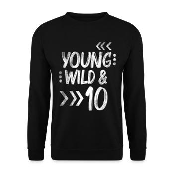 10e anniversaire de cadeau d'anniversaire sauvage pour enfants - Sweat-shirt Unisexe - noir - Devant - Alina (178cm) & Michal (187cm)