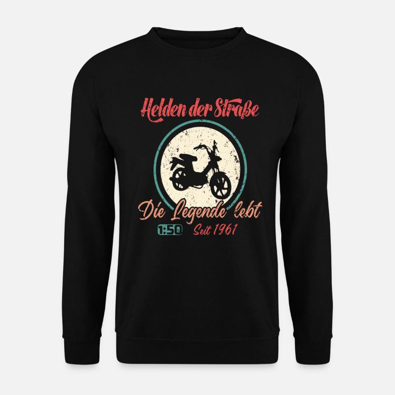 Lustiges Mofafahrer Mopedfahrer tee Mofa Geschenk - Unisex Pullover - Schwarz