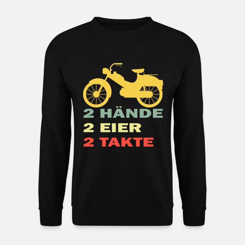 lustiges Mofa Moped 2 Hände 2 Eier Zwei Takte - Unisex Pullover - Schwarz