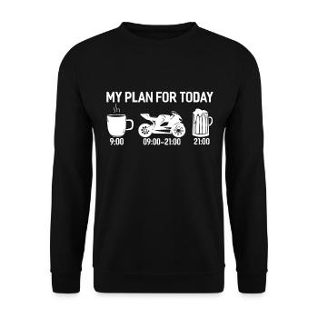 My plan for today motorcycle rider gift - Unisex Sweatshirt - black - Front - Alina (178cm) & Michal (187cm)