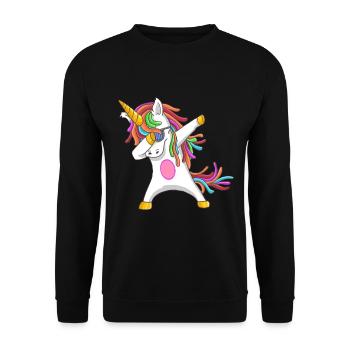 Unicorn dab dabbing funny crazy gift - Unisex Sweatshirt - black - Front - Alina (178cm) & Michal (187cm)