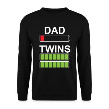 Dad Twins Vater von Zwillingen Spruch Papa - Unisex Pullover - Schwarz - Vorne - Alina (178cm) & Michal (187cm)