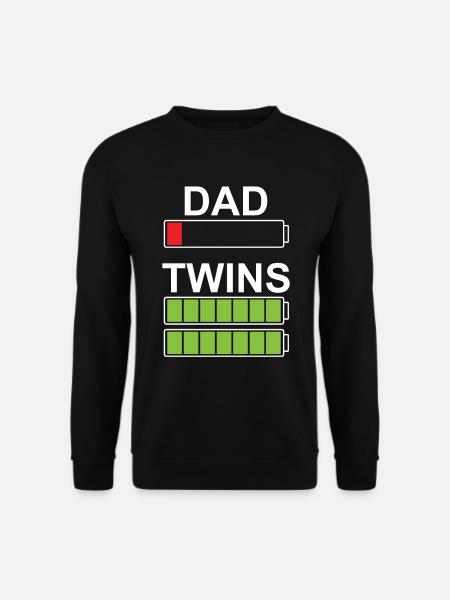 Dad Twins Vater von Zwillingen Spruch Papa - Unisex Pullover - Schwarz
