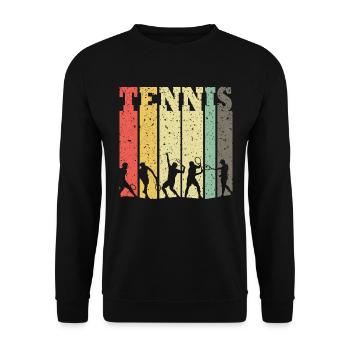Tennis Tennis Spieler Liebhaber Geschenk - Unisex Pullover - Schwarz - Vorne - Alina (178cm) & Michal (187cm)