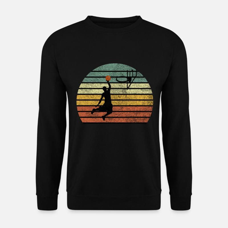 Basketball Retro Vintage Slam Dunk Geschenk - Unisex Pullover - Schwarz