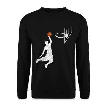 Basketball Dunk Basketballer Gift Vintage - Unisex Sweatshirt - black - Front - Alina (178cm) & Michal (187cm)