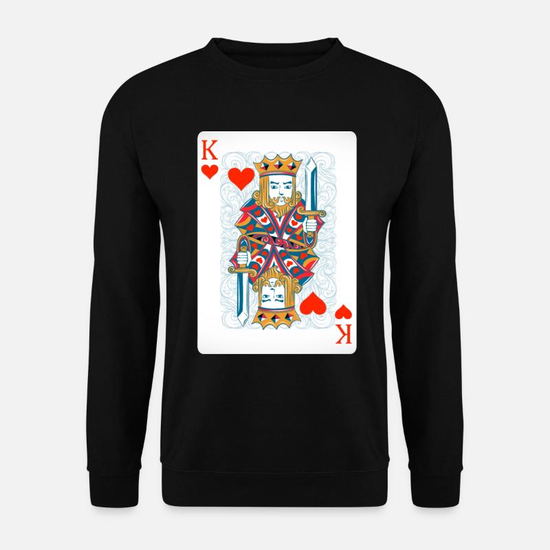 König Herz Kostüm Kartenspiel Poker Geschenk - Unisex Pullover - Schwarz
