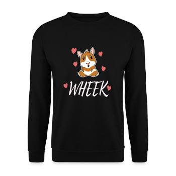 wheek guinea pig pet guinea pig - Unisex Sweatshirt - black - Front - Alina (178cm) & Michal (187cm)