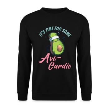 It's time for some Avo-cardio Fitness Avocado - Unisex Pullover - Schwarz - Vorne - Alina (178cm) & Michal (187cm)