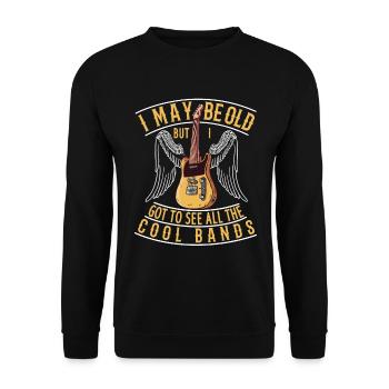 Ich bin alt aber habe alle coolen Bands gesehen - Unisex Pullover - Schwarz - Vorne - Alina (178cm) & Michal (187cm)