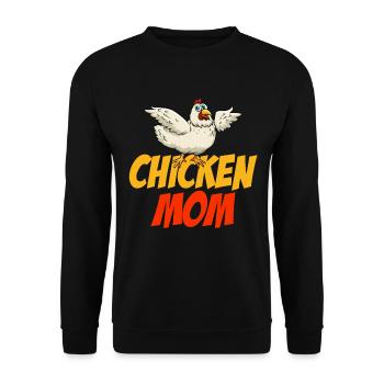 chicken mom funny birthday gift idea women - Sweat-shirt Unisexe - noir - Devant - Alina (178cm) & Michal (187cm)