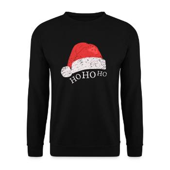 Christmas Ho Ho Ho - Unisex Sweatshirt - black - Front - Alina (178cm) & Michal (187cm)