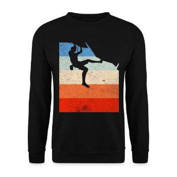 Escalade Escalade Bouldering Free Vintage Gift - Sweat-shirt Unisexe - noir - Devant - Alina (178cm) & Michal (187cm)