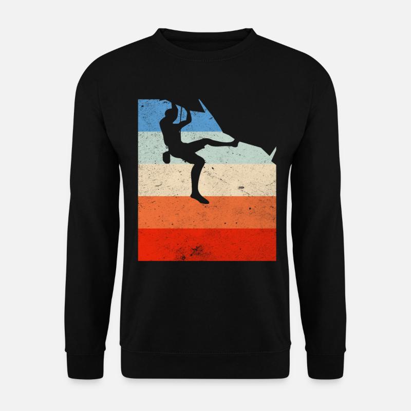 Klettern Klettern Bouldern Free Vintage Geschenk - Unisex Pullover - Schwarz