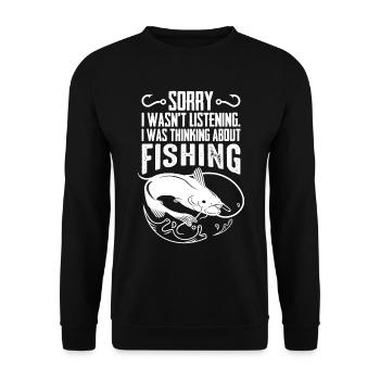 Ange cadeau pêcheur pêcheur pêcheur disant - Sweat-shirt Unisexe - noir - Devant - Alina (178cm) & Michal (187cm)