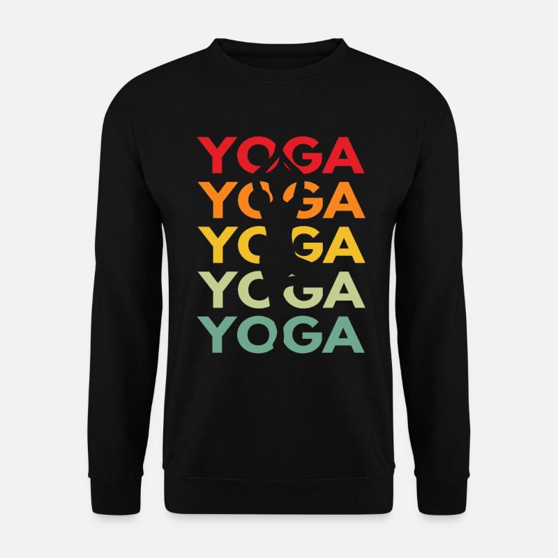Retro Yoga Vintage Geschenk für Yogis - Unisex Pullover - Schwarz