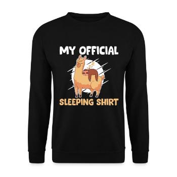 Sloth & Alpaca - My official sleep design - Unisex Sweatshirt - black - Front - Alina (178cm) & Michal (187cm)