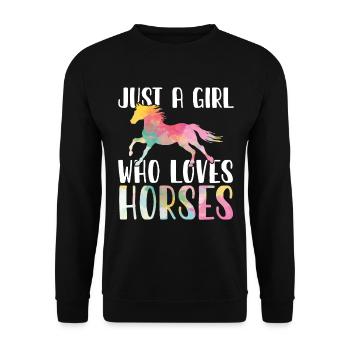 Just A Girl Who Loves Horses Horse Riding Spurch - Unisex Sweatshirt - black - Front - Alina (178cm) & Michal (187cm)