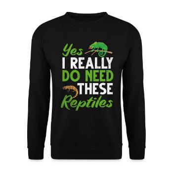 Lustige Reptilienliebhaber Geschenke Schlangen - Unisex Pullover - Schwarz - Vorne - Alina (178cm) & Michal (187cm)
