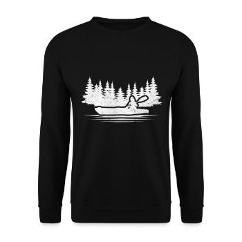 Kayak Funny Saying Kayaker Boating - Unisex Sweatshirt - black - Front - Alina (178cm) & Michal (187cm)