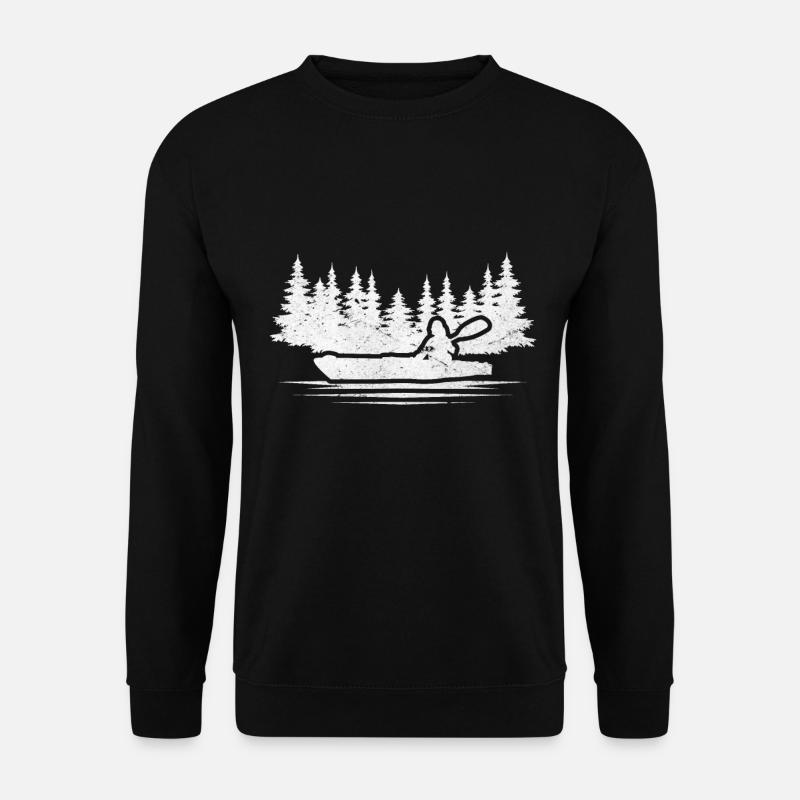 Kajak lustiger Spruch Kajakfahrer Bootfahren - Unisex Pullover - Schwarz