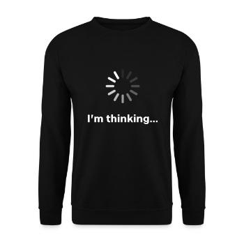 I'm thinking - Unisex Sweatshirt - black - Front - Alina (178cm) & Michal (187cm)