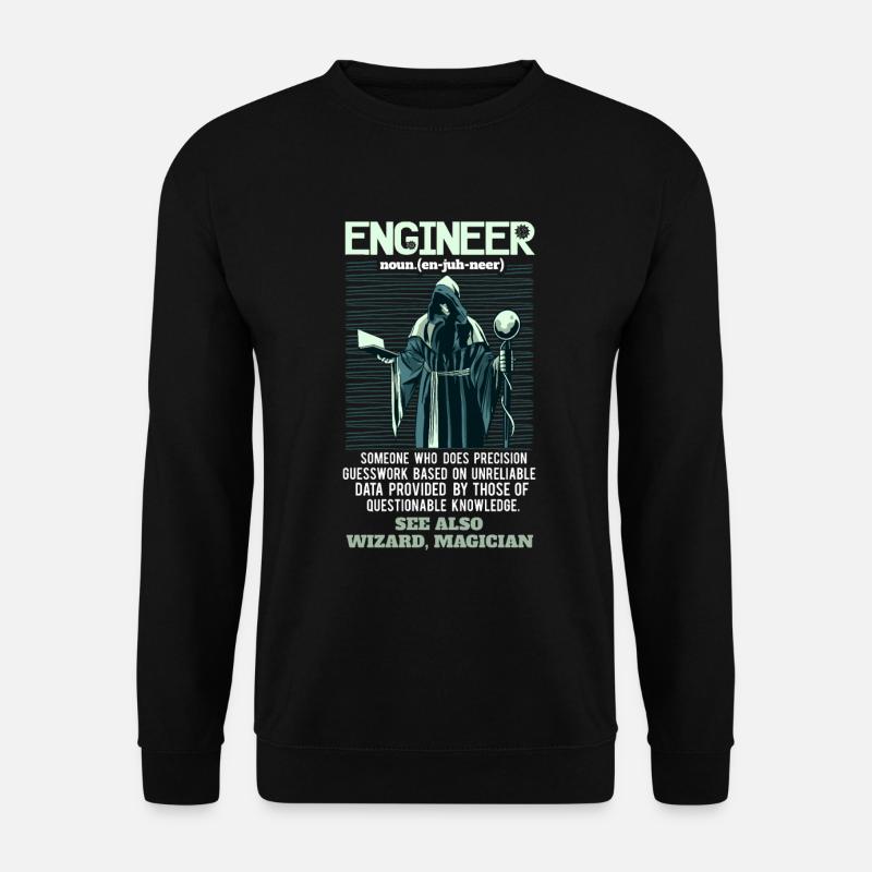 Engineer definition funny saying gift - Unisex Sweatshirt - black