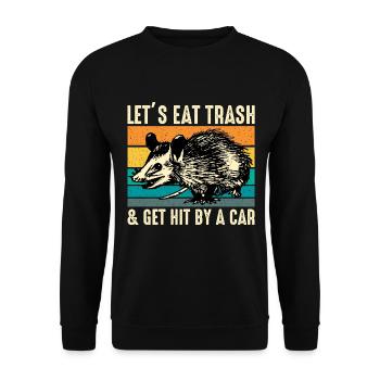 Drôle animal disant idée cadeau vintage possum - Sweat-shirt Unisexe - noir - Devant - Alina (178cm) & Michal (187cm)