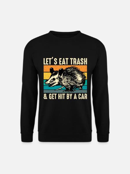 Lustiger Tierspruch Geschenkidee Vintage Opossum - Unisex Pullover - Schwarz