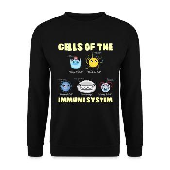 Immunsystem Zellen Biologie Zellwissenschaft - Unisex Pullover - Schwarz - Vorne - Alina (178cm) & Michal (187cm)