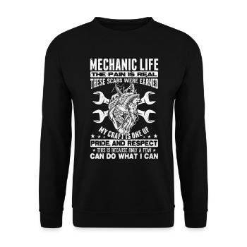 Mécanicien cadeau garage garage auto - Sweat-shirt Unisexe - noir - Devant - Alina (178cm) & Michal (187cm)