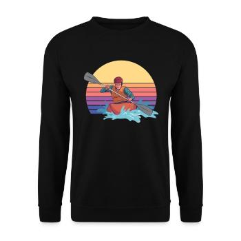 Kajak Kajakfahren Kanu - Unisex Pullover - Schwarz - Vorne - Alina (178cm) & Michal (187cm)