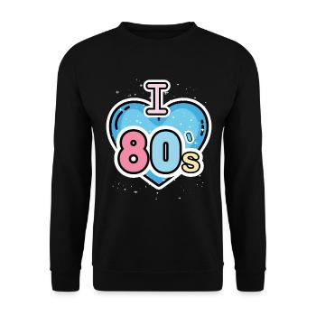 Women's I Love The 80's Disco 80s Costumes - Unisex Sweatshirt - black - Front - Alina (178cm) & Michal (187cm)