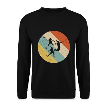 Badmintonspieler Badminton Retro - Unisex Pullover - Schwarz - Vorne - Alina (178cm) & Michal (187cm)