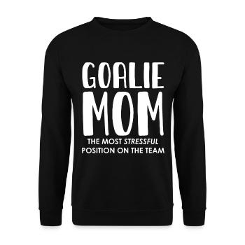 Frauen Mutter Mama Fußball Torwart Keeper Fußball - Unisex Pullover - Schwarz - Vorne - Alina (178cm) & Michal (187cm)