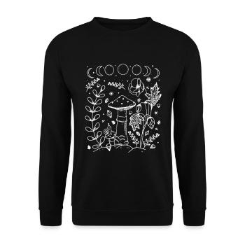 Goblincore esthétique Dark Academia Champignon Cadeau - Sweat-shirt Unisexe - noir - Devant - Alina (178cm) & Michal (187cm)
